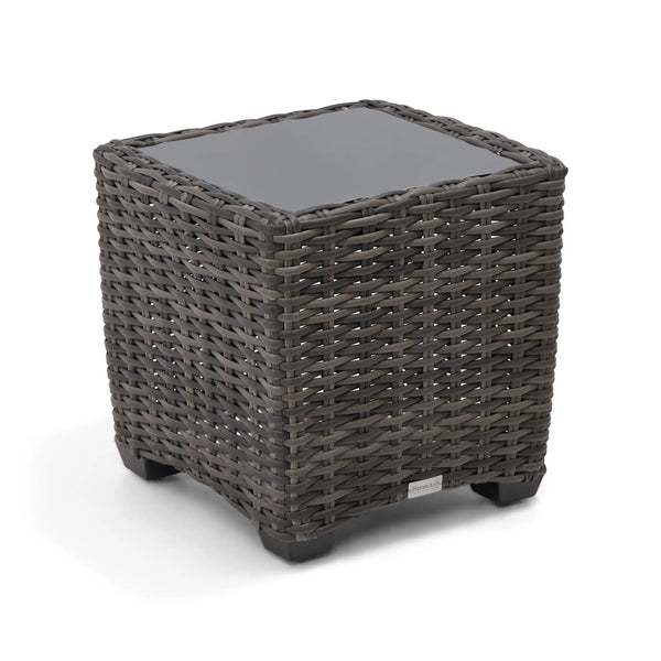 Kampala Grey 23 Inch Square End Table With Print Glass - The Great Escape
