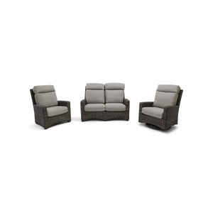 Grey Kampala 3 Piece Makar Oyster Loveseat Group - The Great Escape