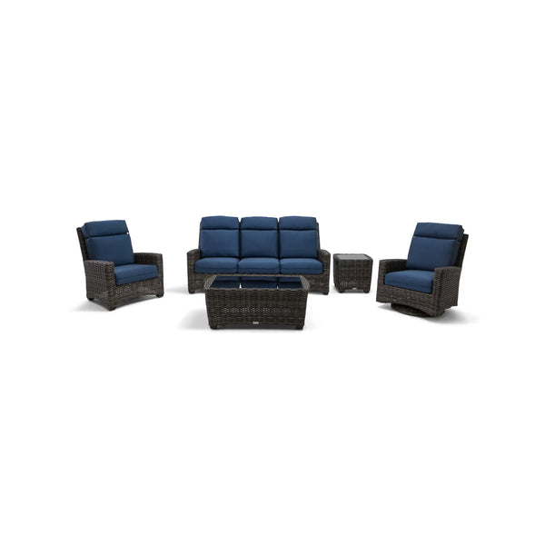 Grey Kampala 5 Piece Lifeguard Lapis Indigo Sofa Chat Group - The Great Escape