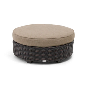 Kampala Mirage Latte 42 Inch Round Cushioned Ottoman - The Great Escape