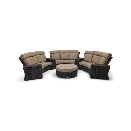 Kampala 8 Piece Mirage Latte Curved Sectional Chat Group - The Great Escape