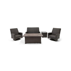 Kampala 5 Piece QDF Loveseat Firepit Chat Group - The Great Escape
