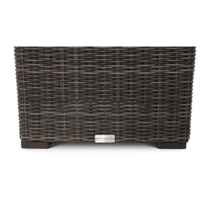 Rosario 21 Inch Square Woven End Table with Glass - The Great Escape