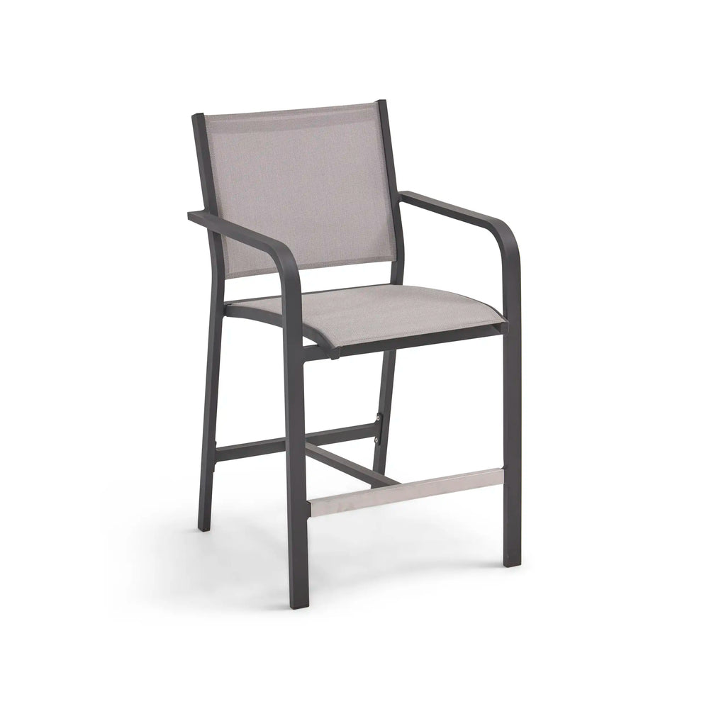 St. Kitts Sling Counter Height Stool - Graphite - The Great Escape