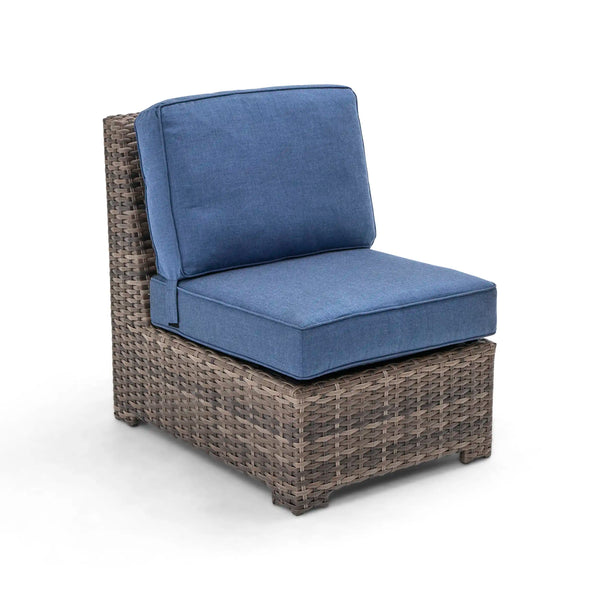 St. Kitts Grey Cushioned Armless Section Lifeguard Lapis Indigo - The Great Escape
