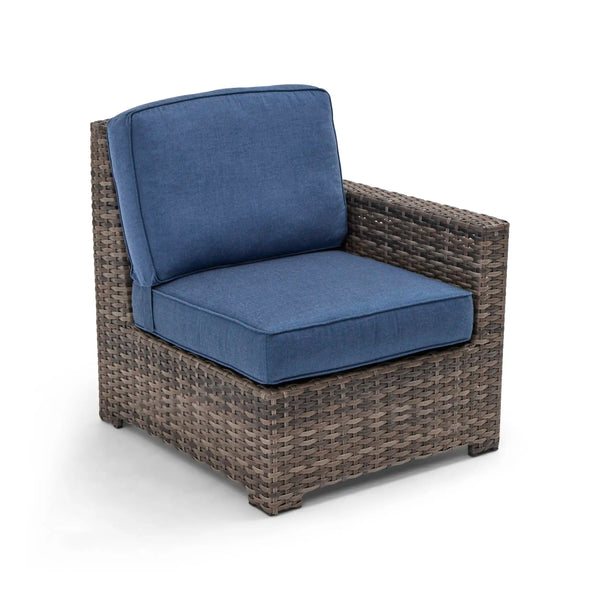 St. Kitts Grey Cushioned Left Arm Section Lifeguard Lapis Indigo - The Great Escape