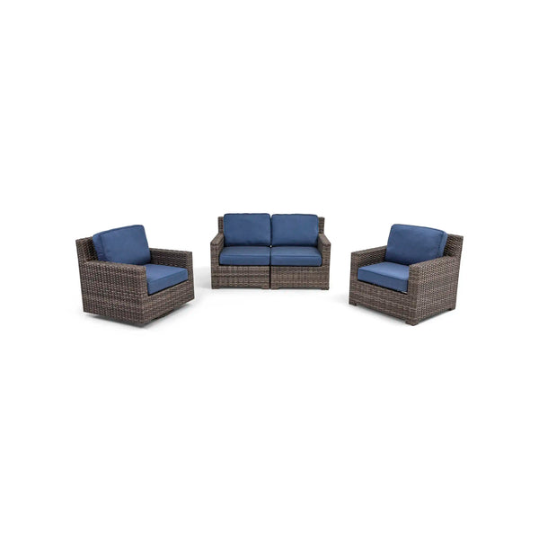 St. Kitts Grey 3 Piece Loveseat Group Lifeguard Lapis Indigo - The Great Escape