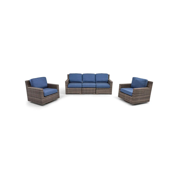 St. Kitts Grey 3 Piece Sofa Group Lifeguard Lapis Indigo - The Great Escape