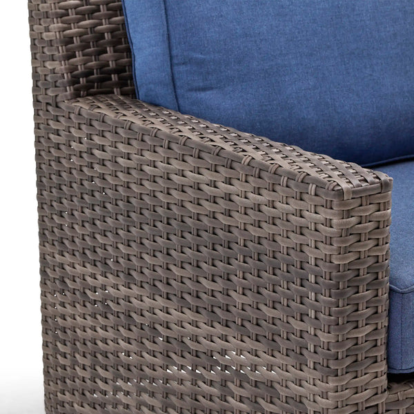 St. Kitts Grey Cushioned Lounge Chair Lifeguard Lapis Indigo - The Great Escape