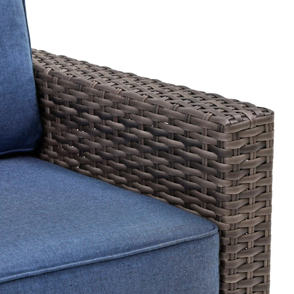 St. Kitts Grey Cushioned Lounge Chair Lifeguard Lapis Indigo - The Great Escape