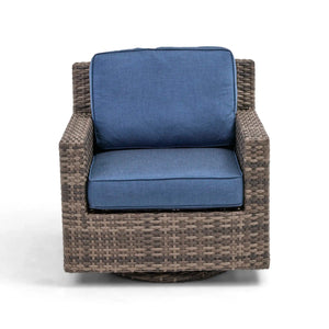St. Kitts Grey Lifeguard Lapis Indigo Swivel Glider - The Great Escape