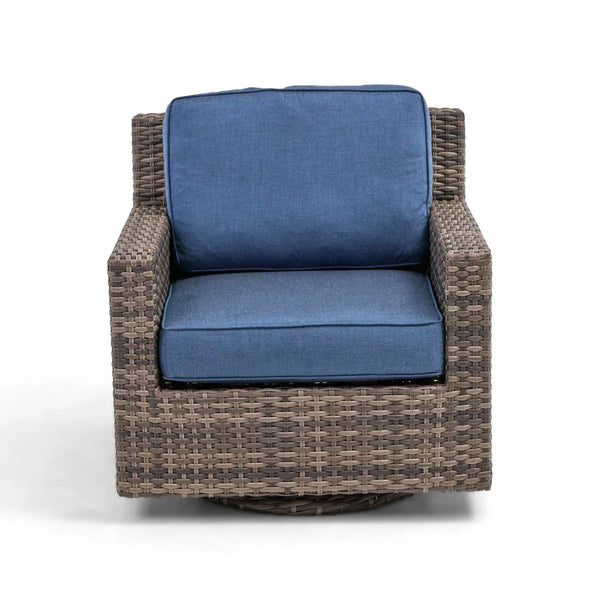 St. Kitts Grey Lifeguard Lapis Indigo Swivel Glider - The Great Escape