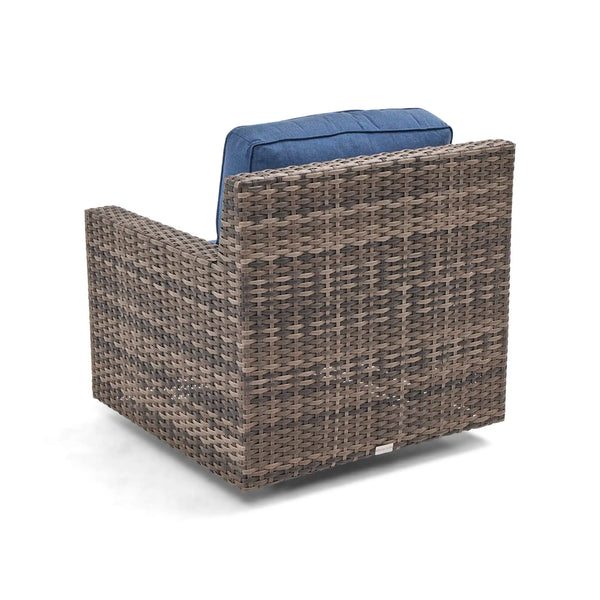 St. Kitts Grey Lifeguard Lapis Indigo Swivel Glider - The Great Escape