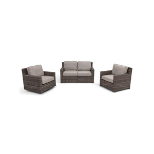 St. Kitts Grey 3 Piece Loveseat Group Makar Oyster - The Great Escape