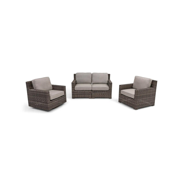 St. Kitts Grey 3 Piece Loveseat Group Makar Oyster - The Great Escape