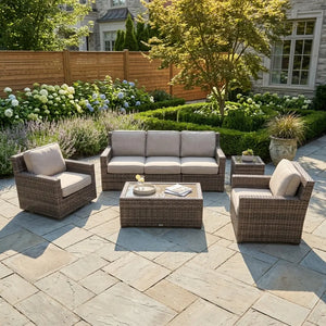 St. Kitts 5 Piece Sofa Chat Group Makar Oyster - The Great Escape