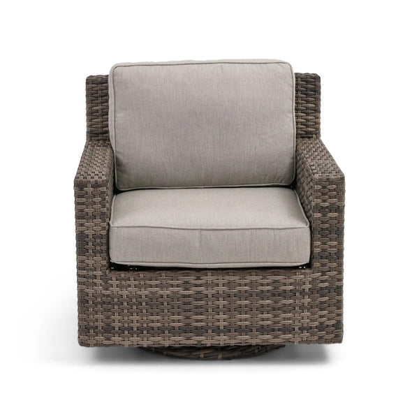 St. Kitts Grey Makar Oyster Cushioned Swivel Glider - The Great Escape