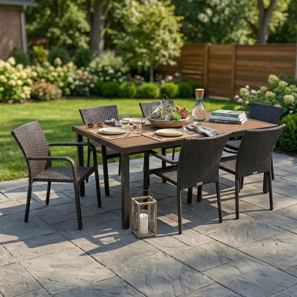 St. Kitts 7 Piece Woven Dining Group - The Great Escape