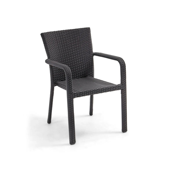 St. Kitts Roasted Pecan Woven Stacking Dining Chair - The Great Escape
