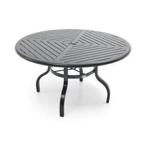 Stirling 54 Inch Round Black Farnham Slat Dining Table - The Great Escape