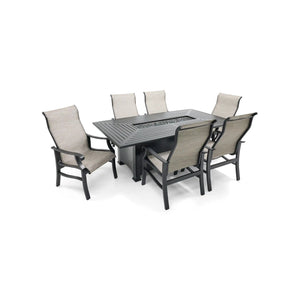 Stirling 7 Piece Sling Firepit Dining Group -  The Great Escape