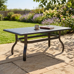 26x48 Inch Rectangle Black Farnham Slat Coffee Table - The Great Escape