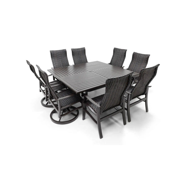 Stirling 9 Piece Woven Square Dining Group - The Great Escape