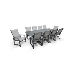 Wakefield 11 Piece Sling Dining Group W/ 44"x112" Rect. Table - The Great Escape