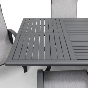 Wakefield 9 Piece Sling Dining Group W/ 44"x112" Rect. Table - The Great Escape