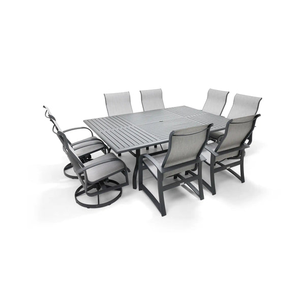 Wakefield 9 Piece 60"x84" Rect. Table Sling Dining Group - The Great Escape