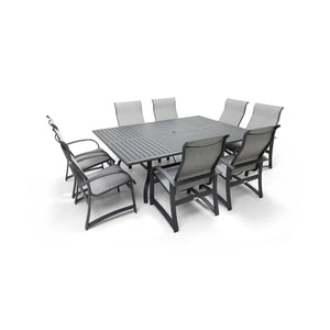 Wakefield 9 Piece 60"x84" Rect. Table Sling Dining Group - The Great Escape