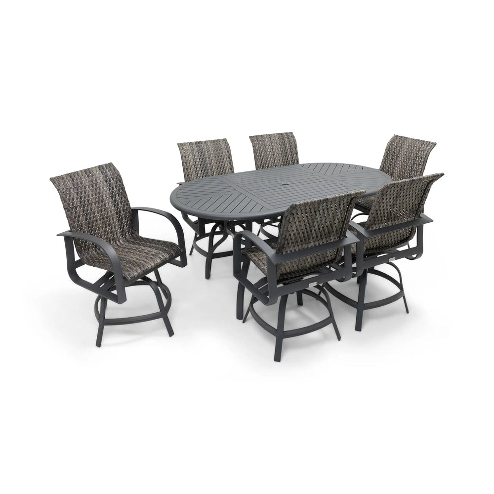 Wakefield 7 Piece Woven Counter Height Group - The Great Escape