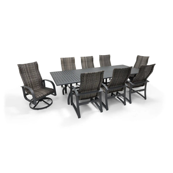 Wakefield 9 Piece Woven 44"x112" Rectangle Dining Group - The Great Escape