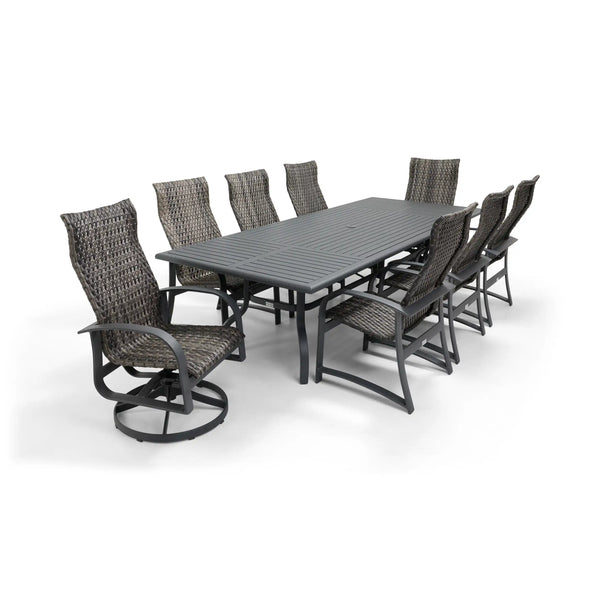 Wakefield 9 Piece Woven 44"x112" Rectangle Dining Group - The Great Escape