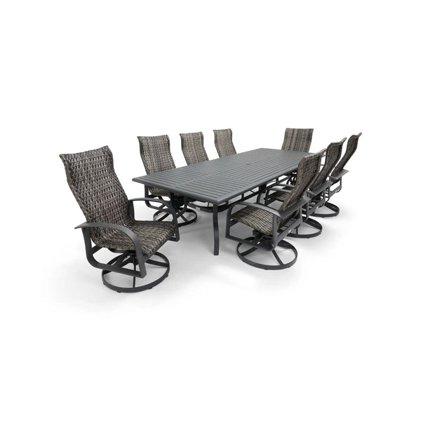 Wakefield 9 Piece Woven 44"x112" Rectangle Dining Group - The Great Escape