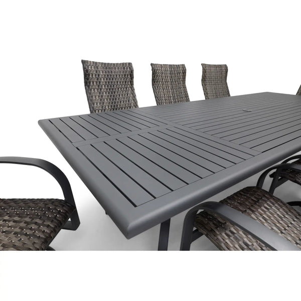 Wakefield 9 Piece Woven 44"x112" Rectangle Dining Group - The Great Escape