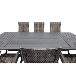 Wakefield 9 Piece Woven 44"x112" Rectangle Dining Group - The Great Escape