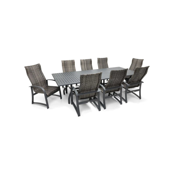Wakefield 9 Piece Woven 44"x112" Rectangle Dining Group - The Great Escape