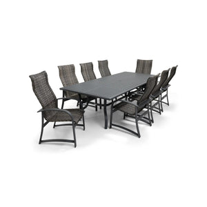 Wakefield 9 Piece Woven 44"x112" Rectangle Dining Group - The Great Escape