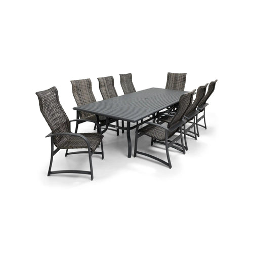 Wakefield 9 Piece Woven 44"x112" Rectangle Dining Group - The Great Escape