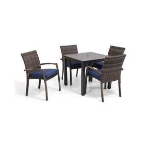 Woodridge 5 Piece Woven Dining Group Canvas Indigo - The Great Escape