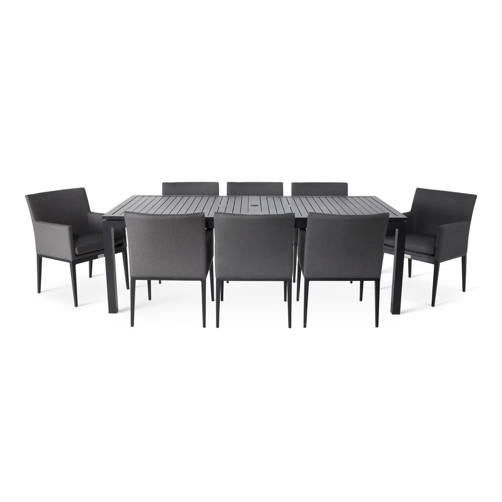Capri 9 Piece Logan Graphite Dining Group - The Great Escape
