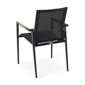 Capri Sling Stacking Teak Accent Arm Chair - The Great Escape
