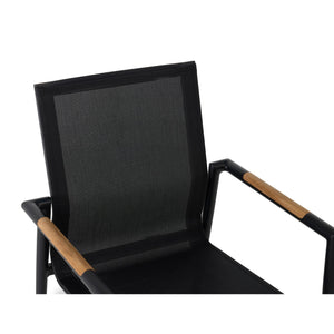 Capri Sling Stacking Teak Accent Arm Chair - The Great Escape