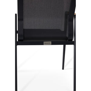 Capri Sling Stacking Teak Accent Arm Chair - The Great Escape