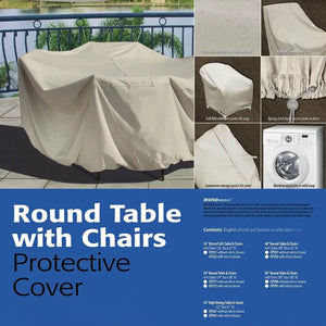 Round Table With Chairs Protective Cover Info Poster General Image - The Great Escape