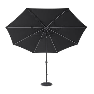 11' Designer Infinite 360° Auto Tilt Solar Lux Umbrella Black - The Great Escape