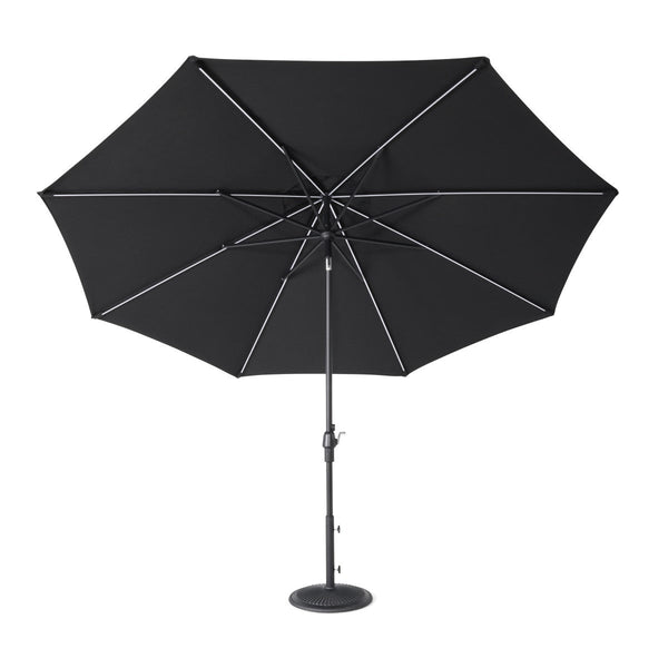 11' Designer Infinite 360° Auto Tilt Solar Lux Umbrella Black - The Great Escape