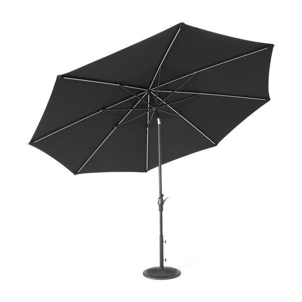 11' Designer Infinite 360° Auto Tilt Solar Lux Umbrella Black - The Great Escape