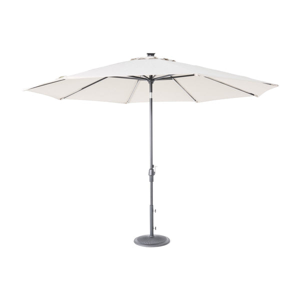 11' Designer Infinite 360° Auto Tilt Solar Lux Umbrella Cast Ash - The Great Escape